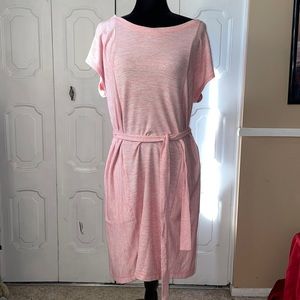 Pink/white striped dress by T by Talbots, size XL